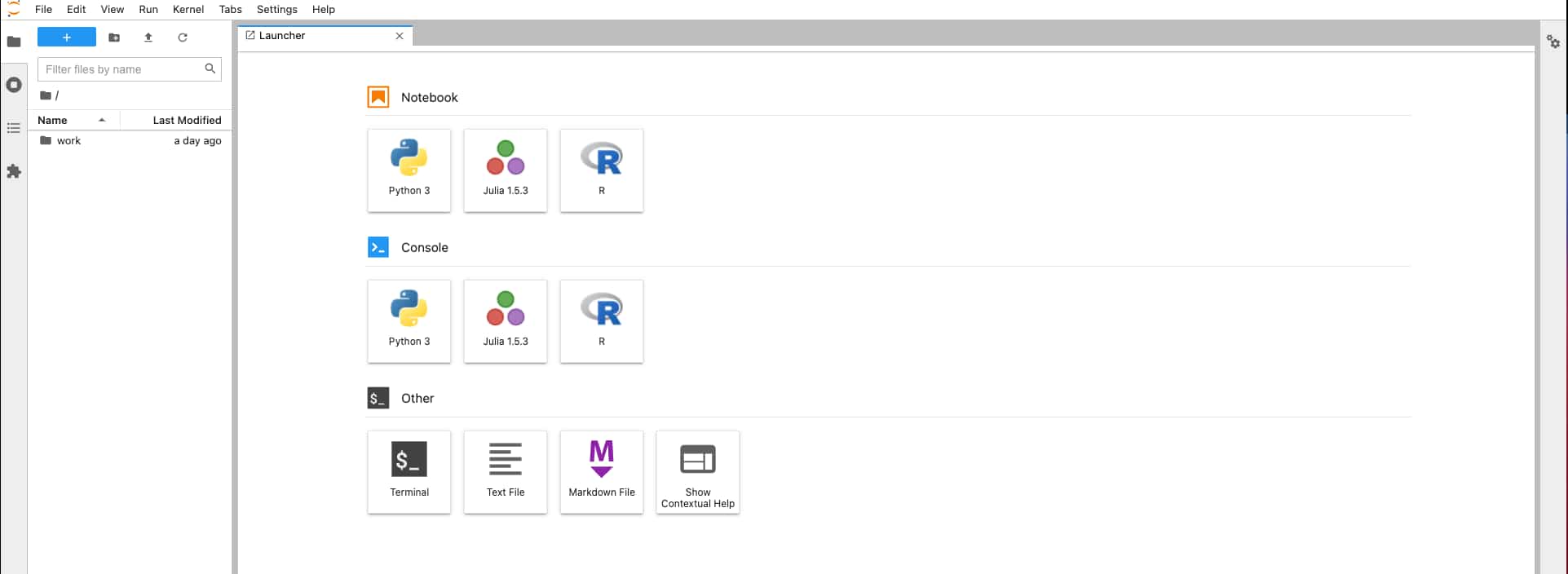 Jupyter Labの画面