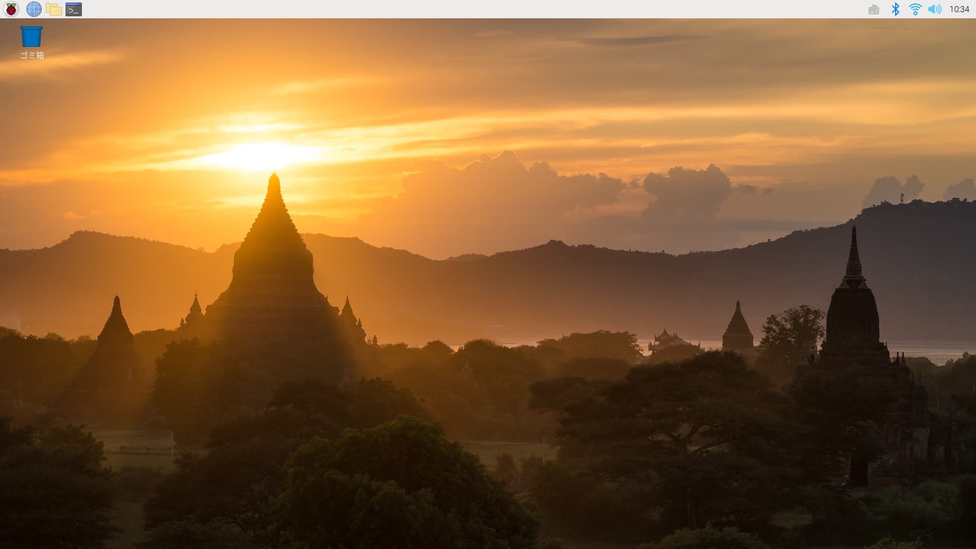 セットアップ完了後のラズパイ画面